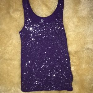 Sequined purple tank